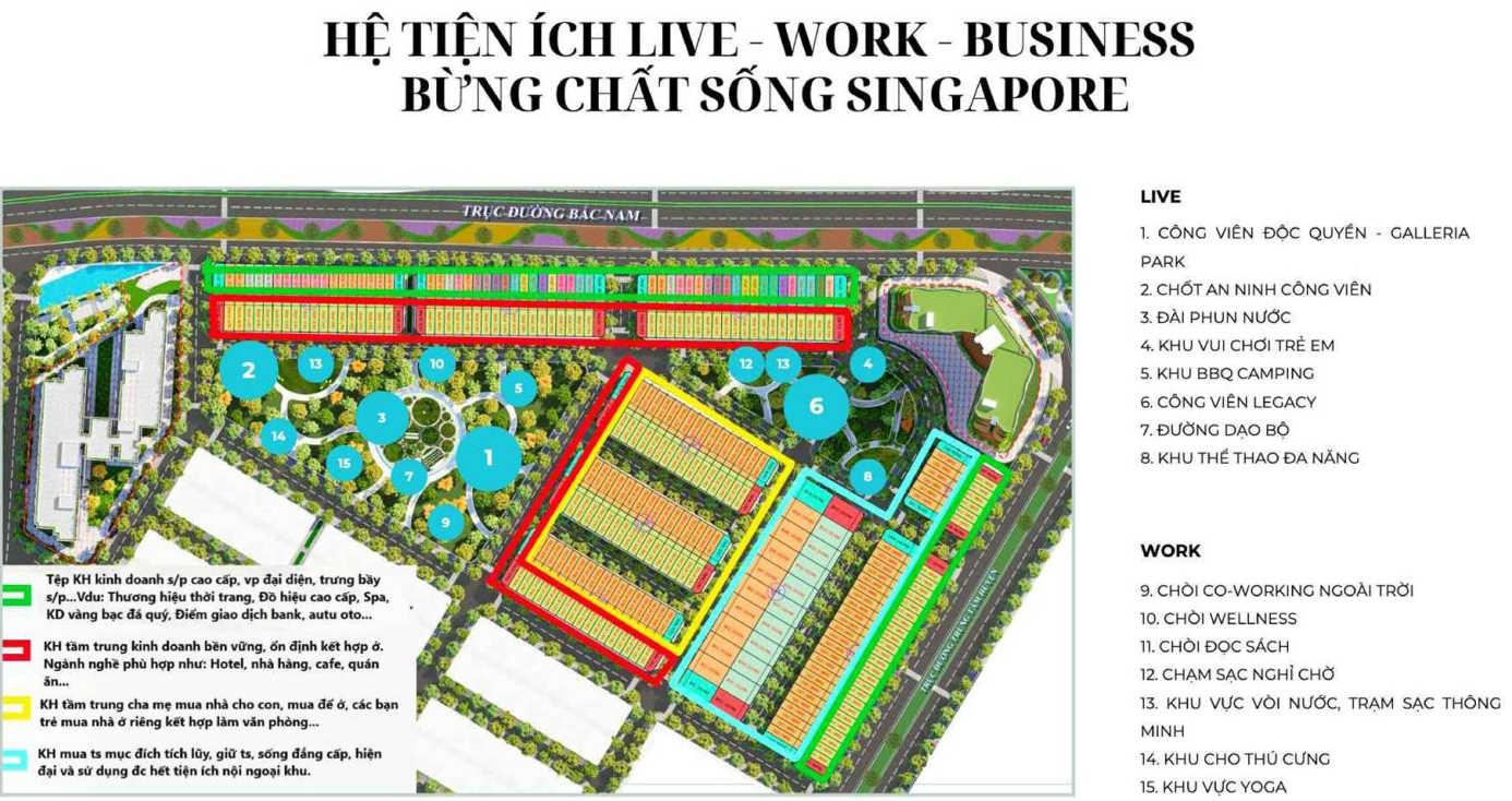 Mặt bằng tiện ích Legacy89 Mỹ Hào Hưng Yên - Khu đô thị mới trung tâm thị xã Mỹ Hào