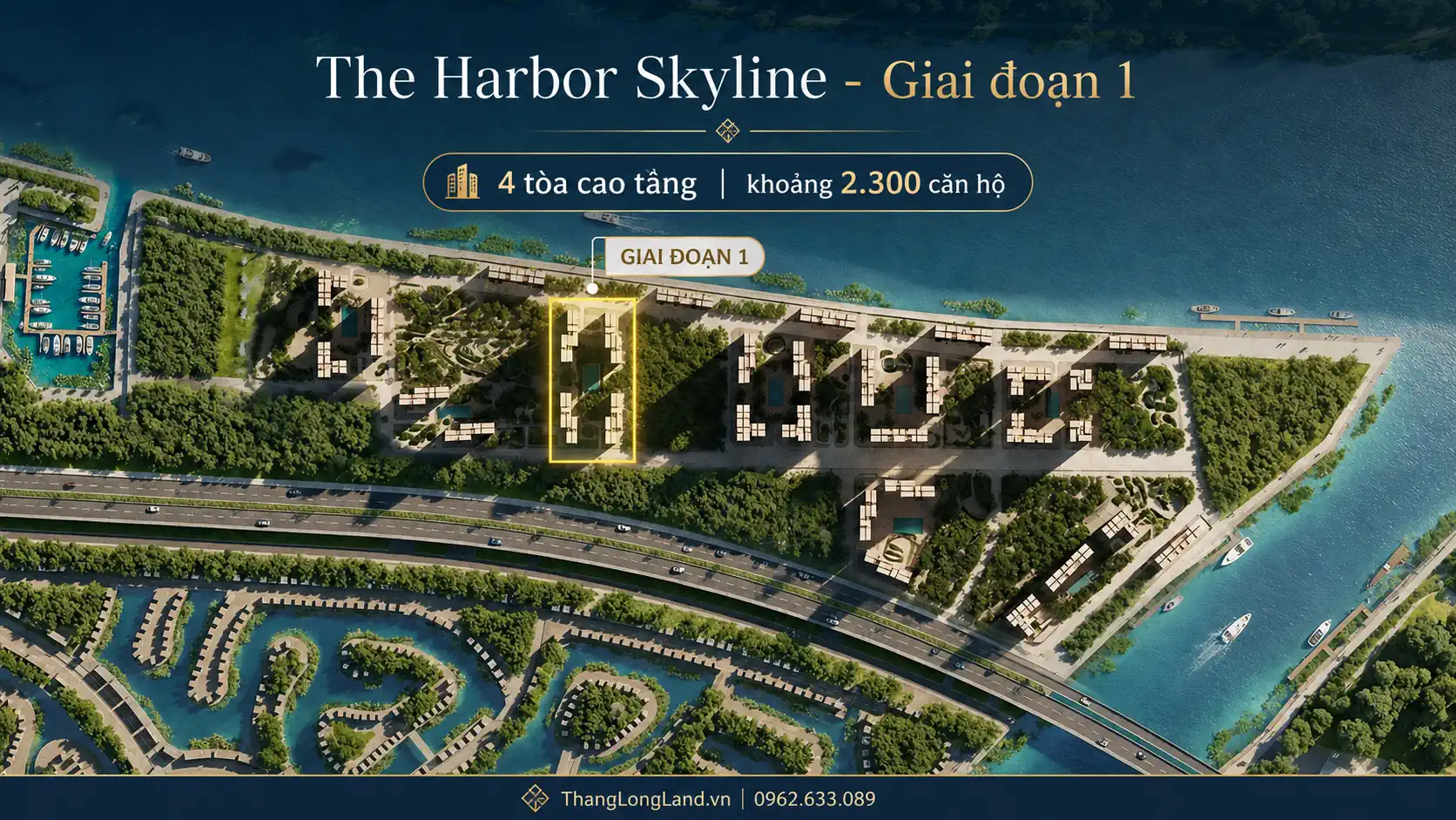 Phối cảnh từ trên cao dự án Imperia Royal Island Vũ Yên.