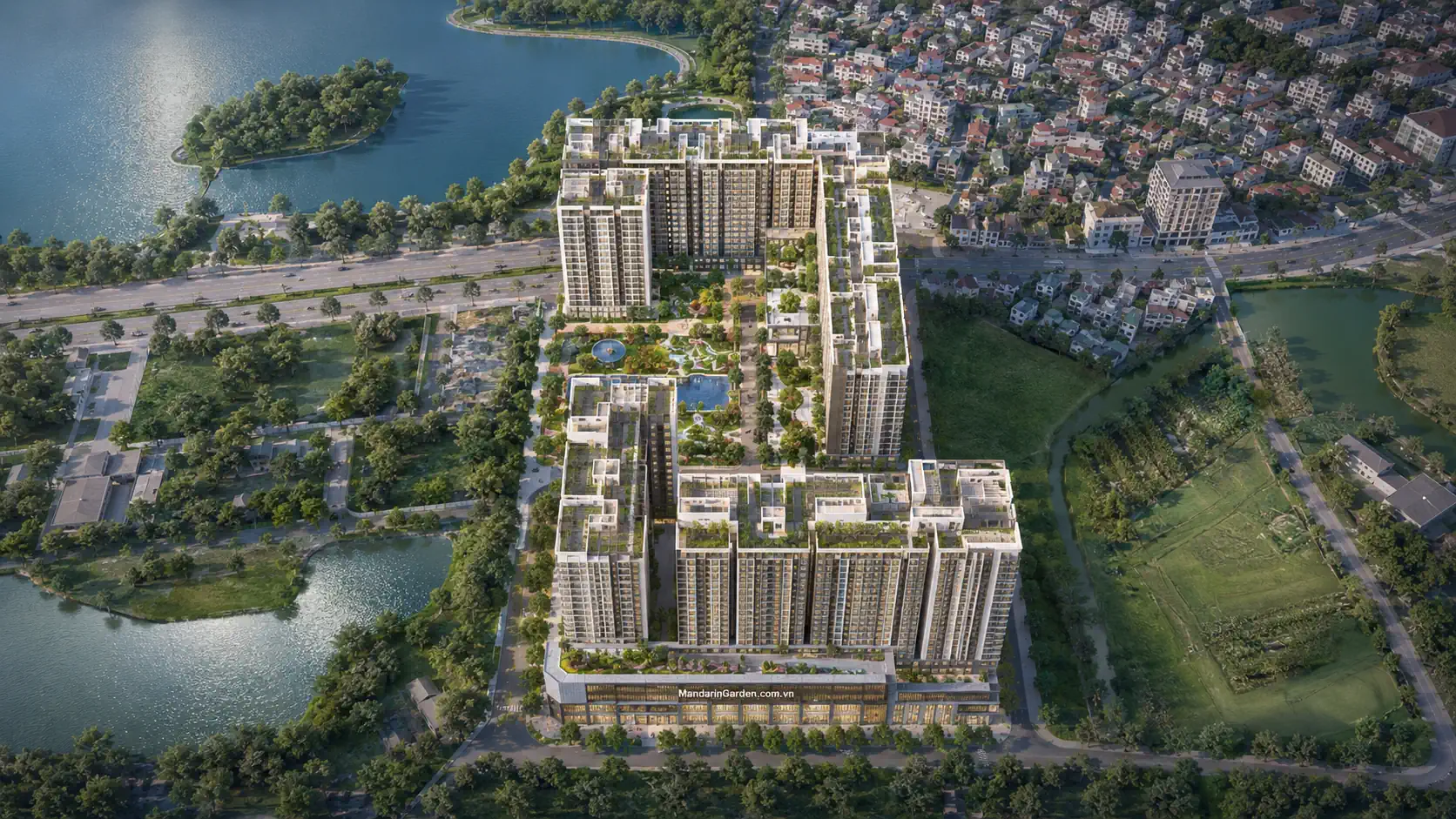 Phối cảnh cao tầng dự án Mandarin Garden 3. 